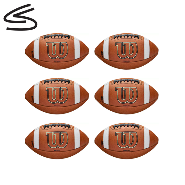 Wilson GST Senior Leather Football 6 Pack